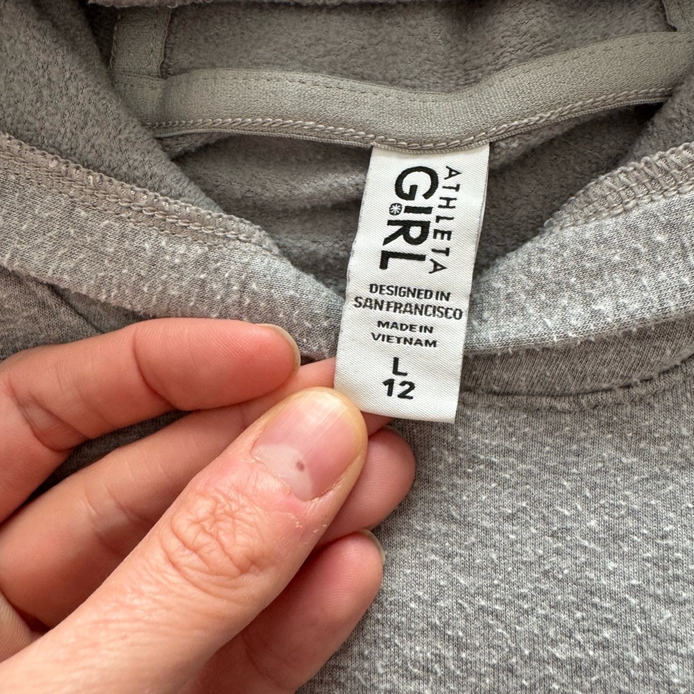 Athleta Girl Light Gray Hoodie Sweater - Picture 3 of 4